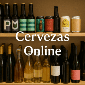 Estanteria con cervezas online y vermuts