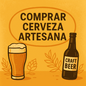 botella y vaso tras comprar cerveza artesana